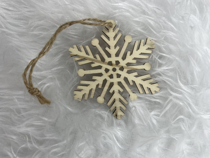 Decoratiune brad fulg de zapada din lemn, set 6 bucati, maro [10]