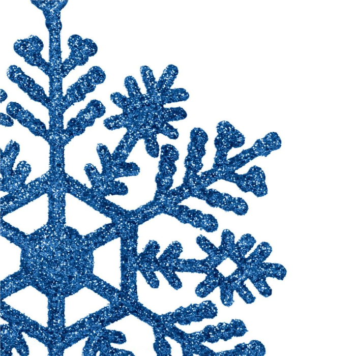 Decoratiune brad fulg de zapada, set 12 bucati, 10cm, albastru [7]