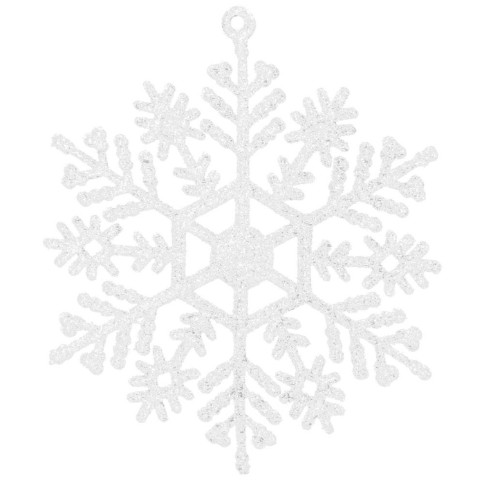 Decoratiune brad fulg de zapada, set 12 bucati, 9-10cm, alb [11]