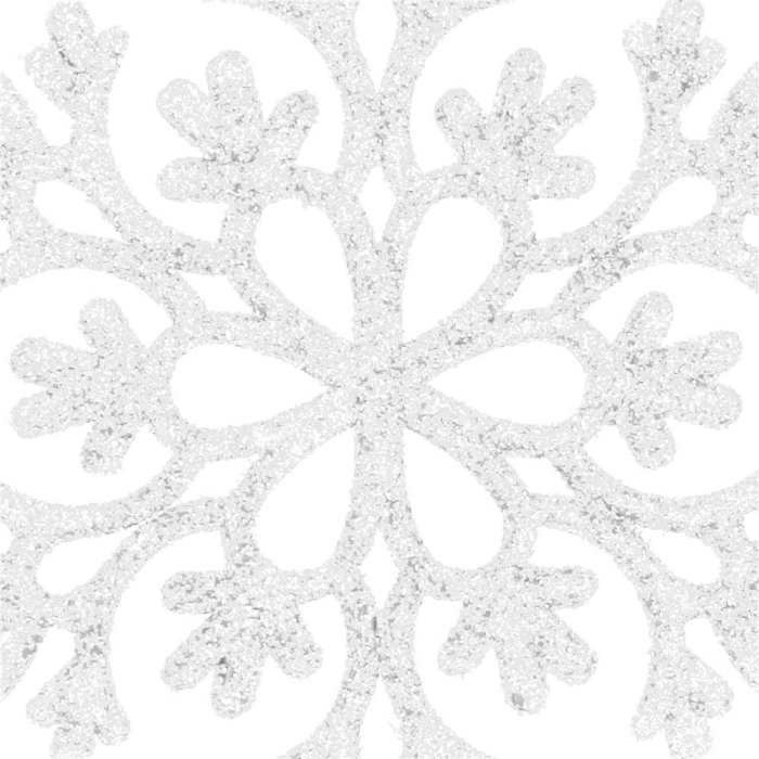 Decoratiune brad fulg de zapada, set 12 bucati, 9-10cm, alb [9]