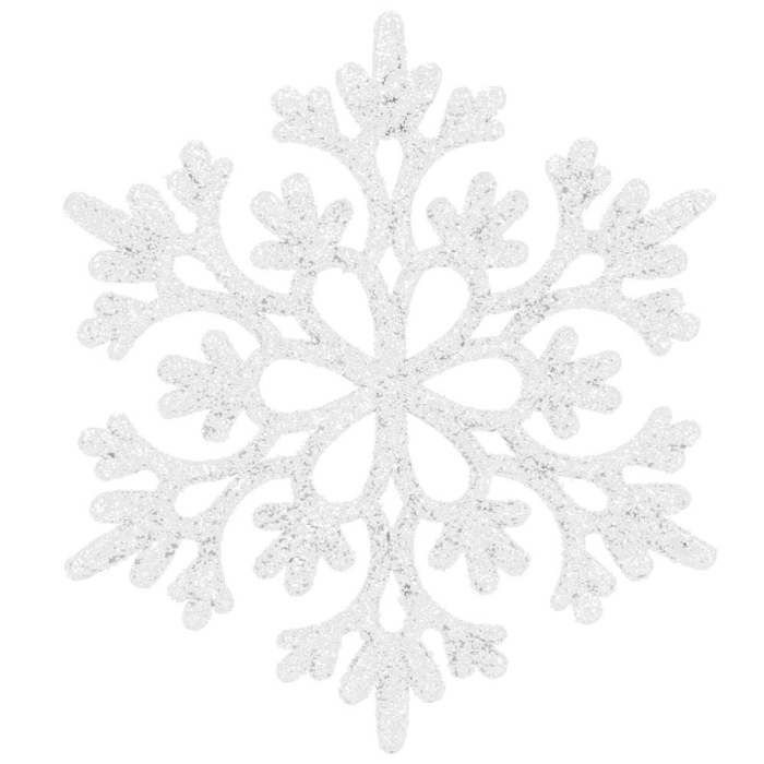 Decoratiune brad fulg de zapada, set 12 bucati, 9-10cm, alb [1]