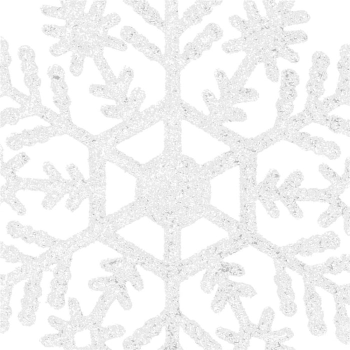 Decoratiune brad fulg de zapada, set 12 bucati, 9-10cm, alb [7]