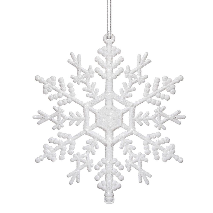 Decoratiune brad fulg de zapada, set 3 bucati, 12cm, alb [1]