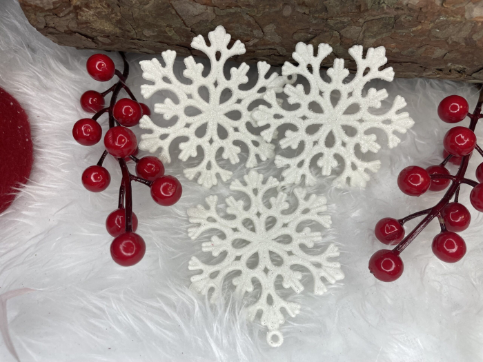 Decoratiune brad fulg de zapada, set 8 bucati, 8cm, alb [16]