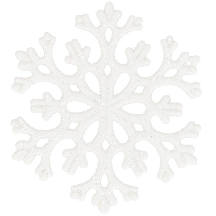 Decoratiune brad fulg de zapada, set 8 bucati, 8cm, alb [1]