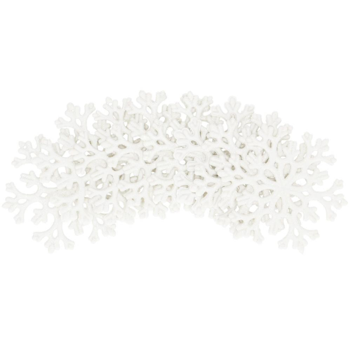 Decoratiune brad fulg de zapada, set 8 bucati, 8cm, alb [6]