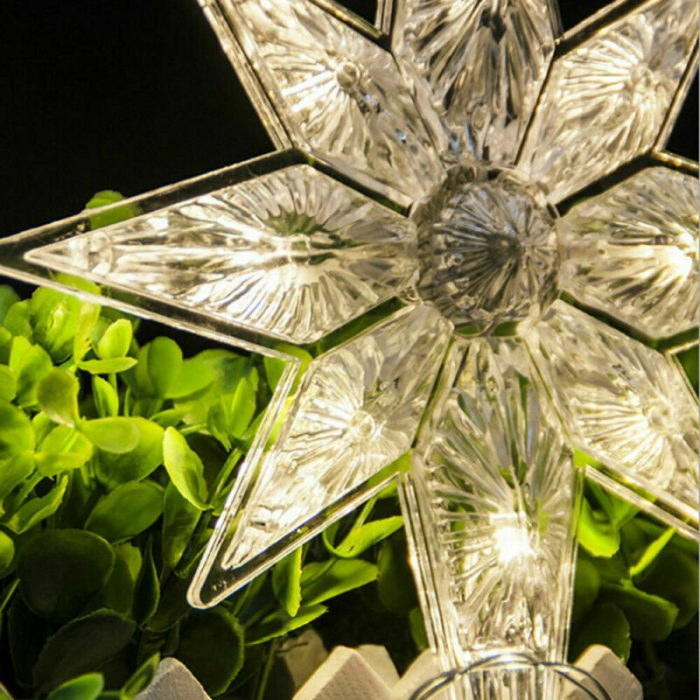 Decoratiune de Craciun Luminoasa in forma de Fulg, cu Ventuza, Alb Cald [6]