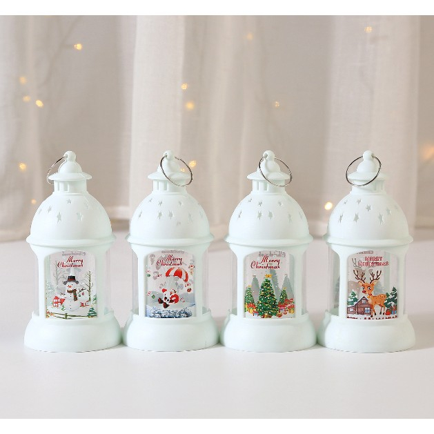 Decoratiune de Craciun, , Model Sfesnic de Birou, Mos Craciun, din Plastic, cu Inel de Agatat, 6.8 x 13.5 x 2 cm, Alb [4]