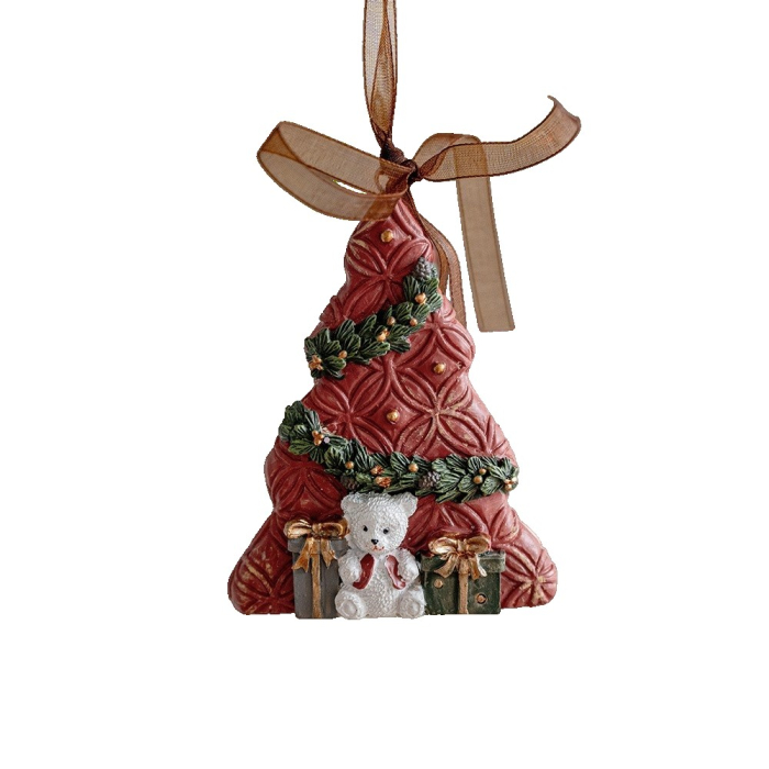 Decoratiune de Craciun, , pentru Brad, Model Bradut, 8.5 x 6.5 cm, din Rasina, Multicolor [1]