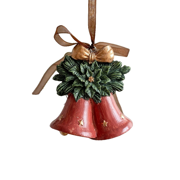 Decoratiune de Craciun, , pentru Brad, Model Clopotei, 8 x 7 cm, din Rasina, Multicolor [1]