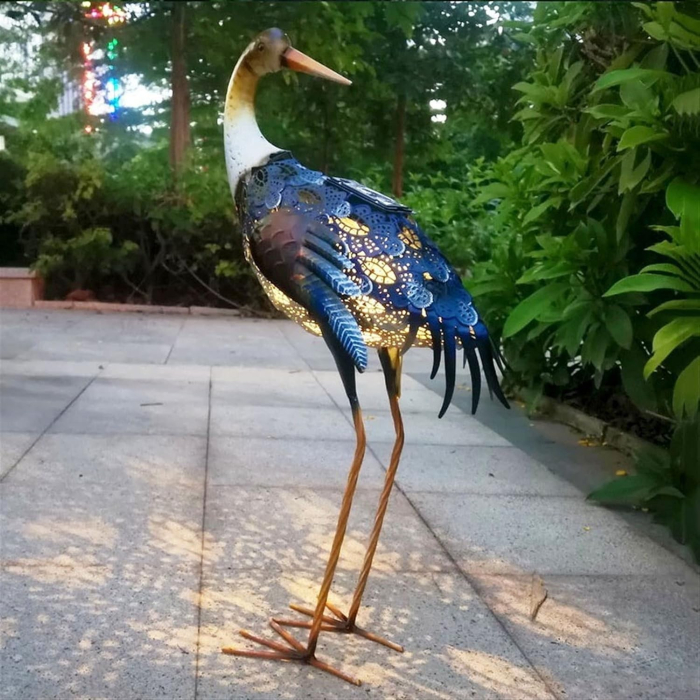 Decoratiune de Gradina cu Lampa solara, , Model Pasare, Iluminare Led si Incarcare Solara, 57 x 32 x 17 cm, pentru Exterior, Multicolor [6]