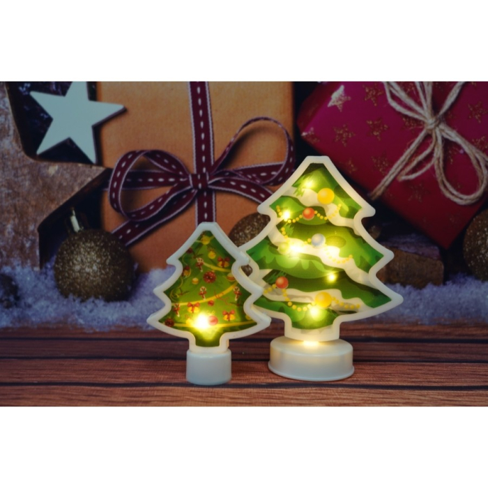 Decoratiune luminoasa 3D, Tip brad mic, cu baterii [4]