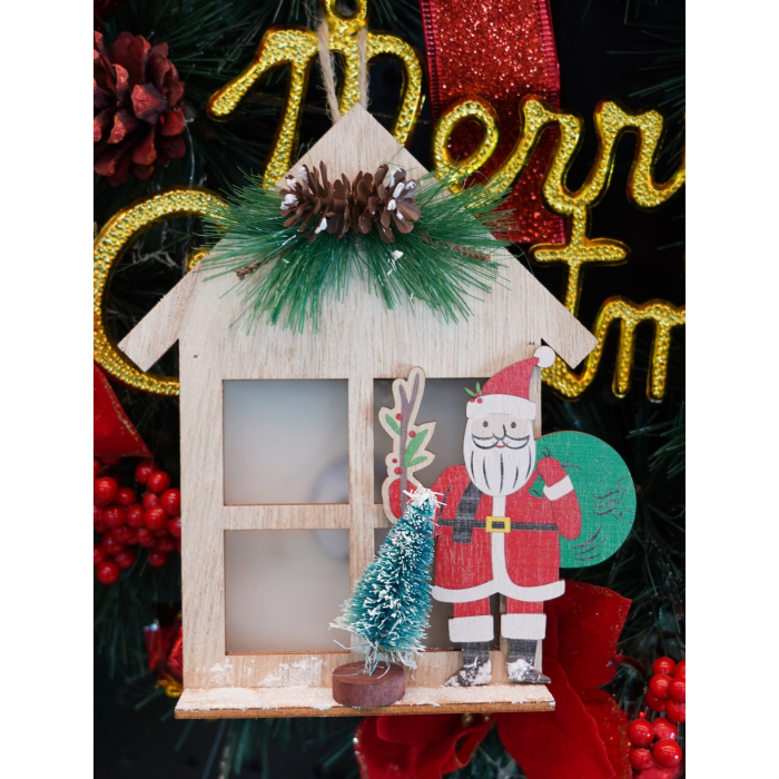 Decoratiune luminoasa, , Mos Craciun, maro, lungime: 13 cm, latime: 5 cm, inaltime: 17 cm, lemn, interior/exterior [2]