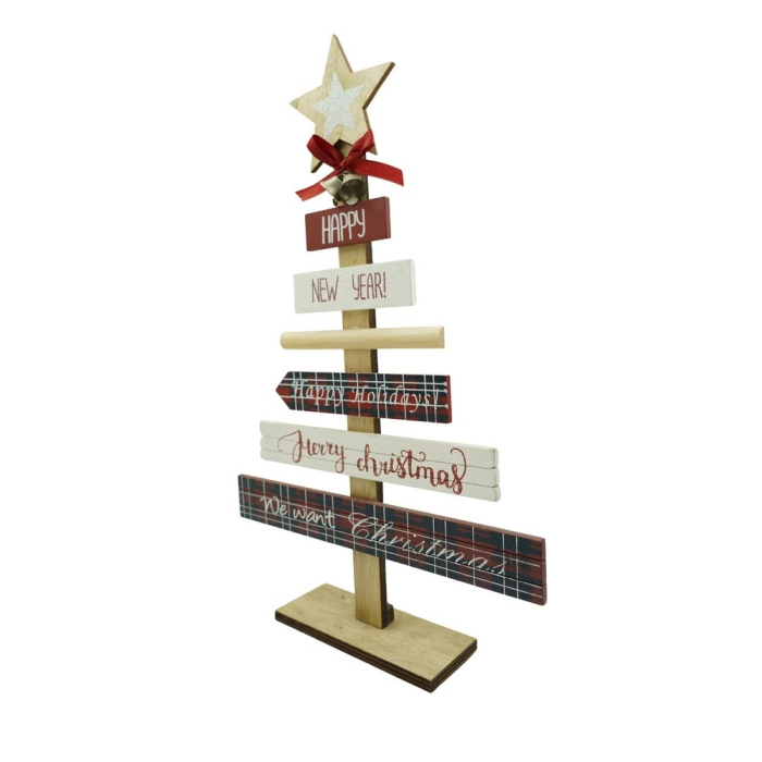 Decoratiune masa decorata, Mesaje Craciun, Multicolor, din Lemn, 22.5 cm x 36 cm, Interior,  [1]