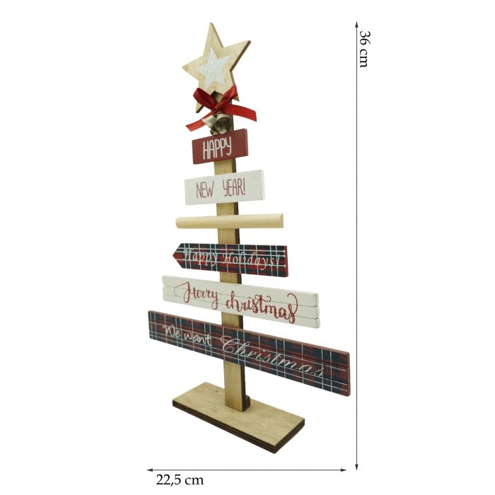 Decoratiune masa decorata, Mesaje Craciun, Multicolor, din Lemn, 22.5 cm x 36 cm, Interior,  [6]