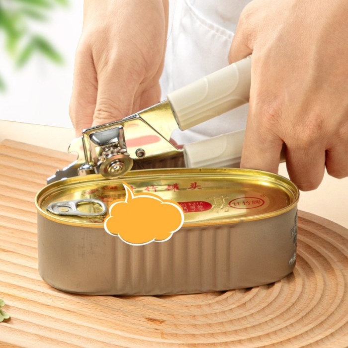 Desfacator de Conserve 3 in 1, , Instrument pentru Deschis Conserve, Sticle, Otel inoxidabil, Simplu de Utilizat, Maner Anti alunecare, 21.5 x 4.7 cm Alb [3]