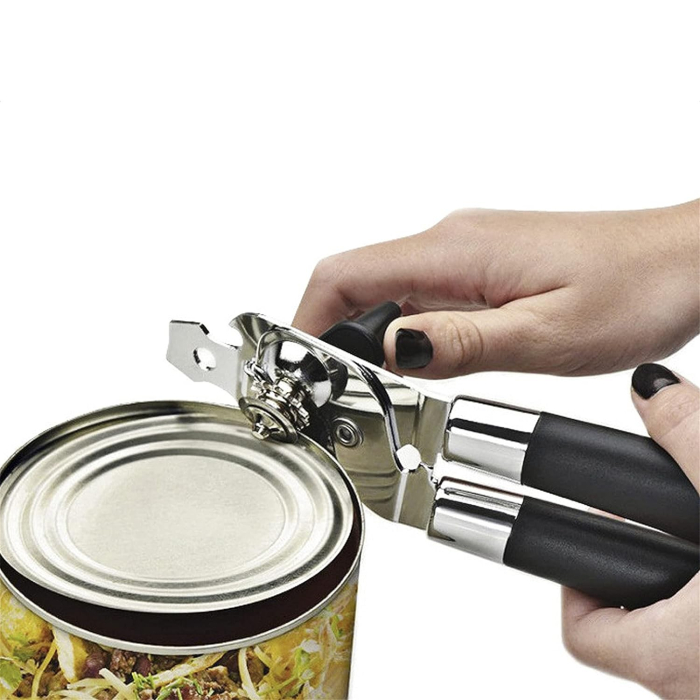 Desfacator de conserve multifunctional , Otel inoxidabil, Maner antialunecare, ergonomic, rezistent la rugina, usor de utilizat, 21.6 x 6 cm, argintiu [4]