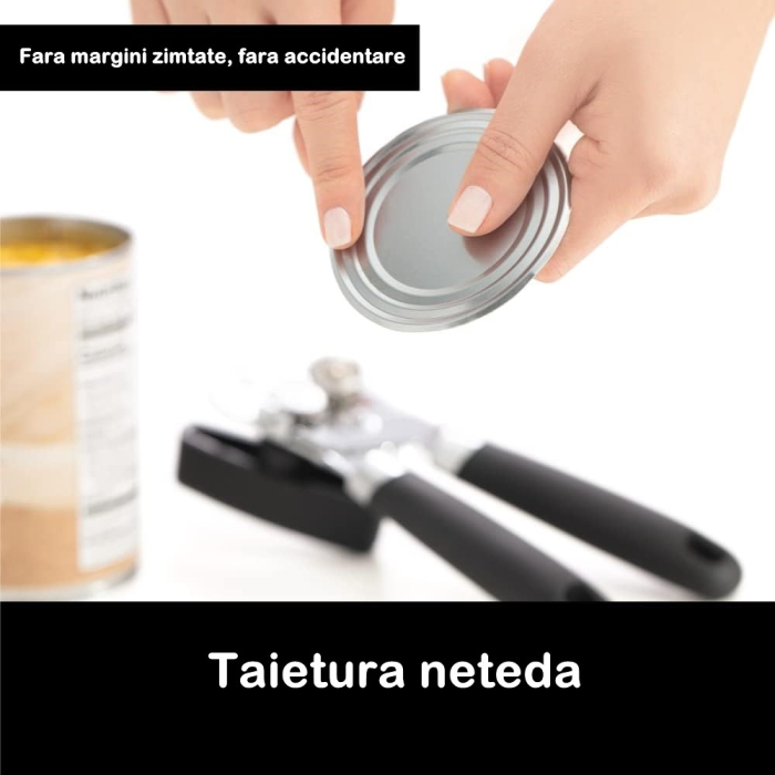 Desfacator de conserve multifunctional , Otel inoxidabil, Maner antialunecare, ergonomic, rezistent la rugina, usor de utilizat, 21.6 x 6 cm, argintiu [5]