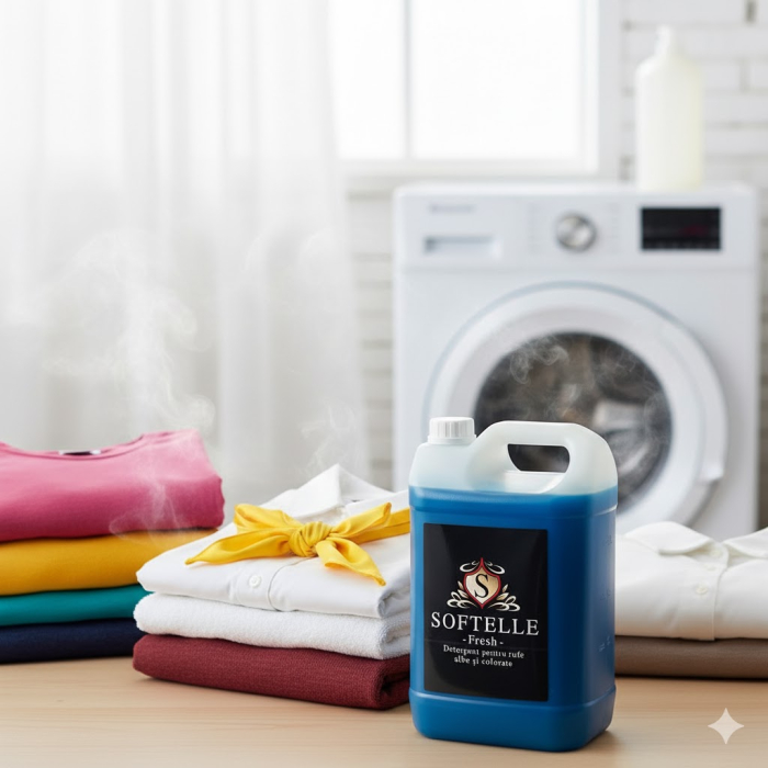 Detergent lichid Softelle 5L pentru rufe albe și colorate – curățare eficientă și parfum de durată [2]