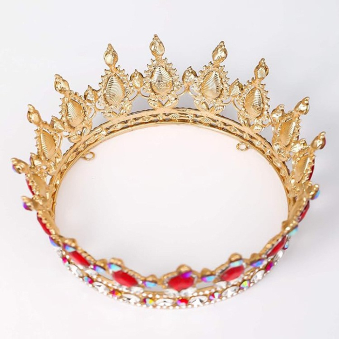 Diadema, , din Aliaj, cu Cristale, Accesoriu Par, Aniversare, Nunta, Petrecere, 15 x 5.3 x 12.5 cm, Rosu/Alb [3]