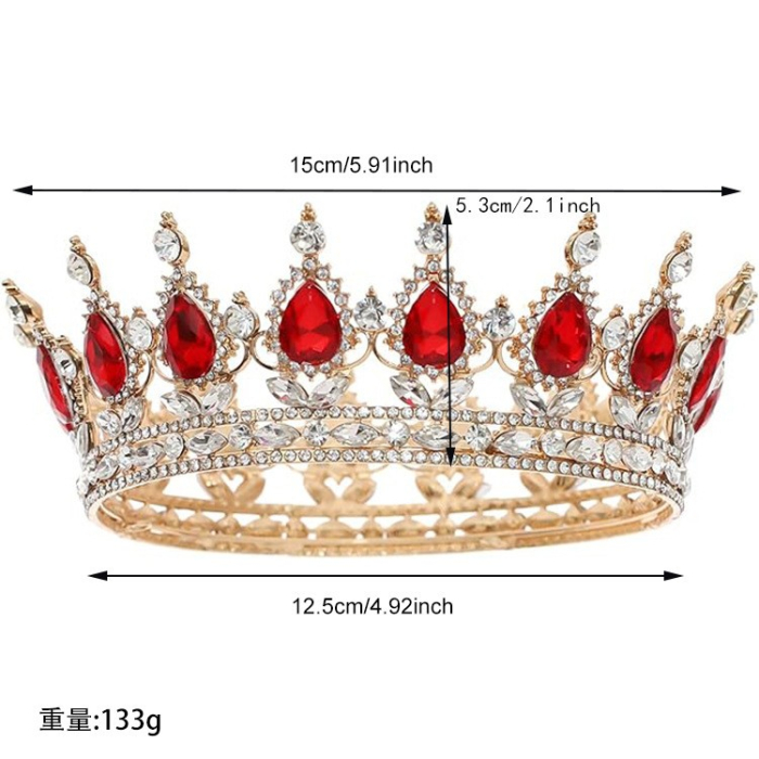 Diadema, , din Aliaj, cu Cristale, Accesoriu Par, Aniversare, Nunta, Petrecere, 15 x 5.3 x 12.5 cm, Rosu/Alb [2]
