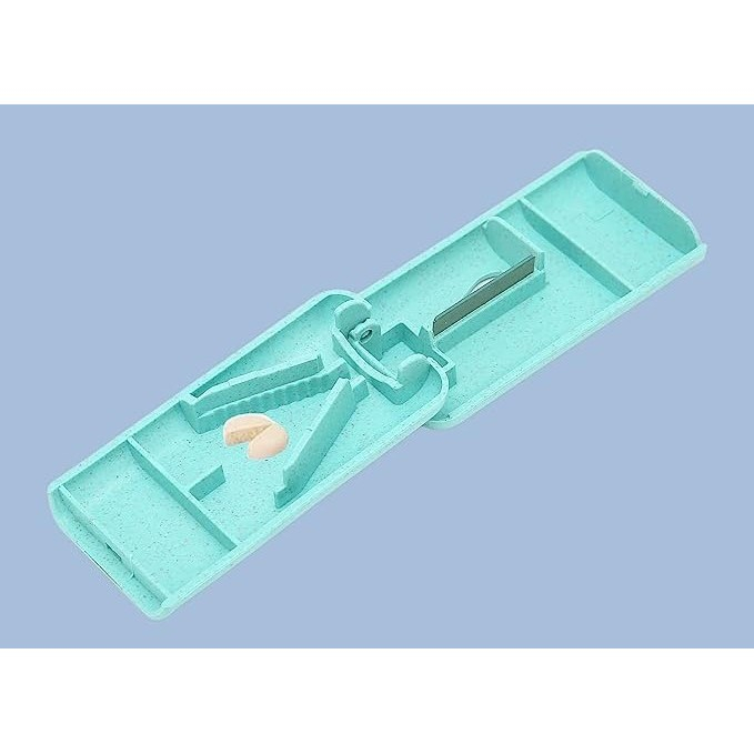 Dispozitiv taiere si depozitare medicamente, , Albastru, Plastic, 8 x 4 x 1.8 cm [8]
