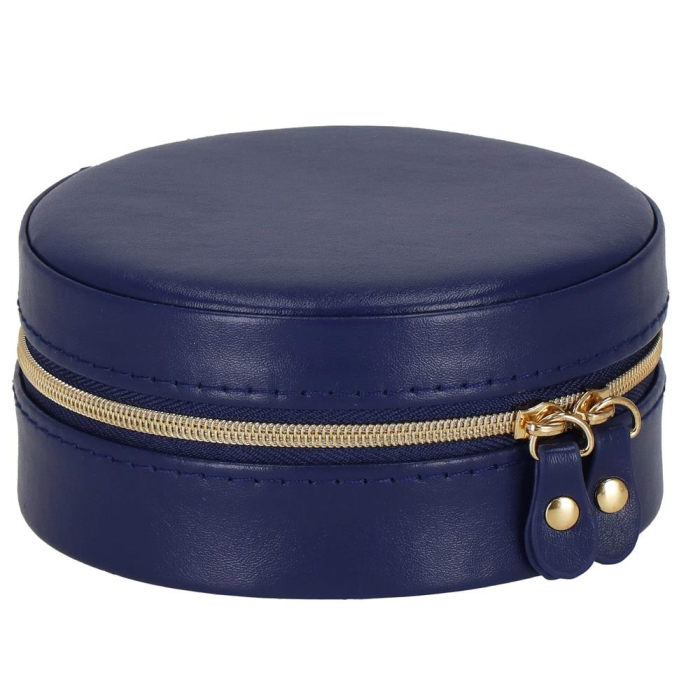 (DL) Cutie depozitare si organizare bijuterii, MDF, piele ecologica, 11 x 5cm, albastru marin [16]