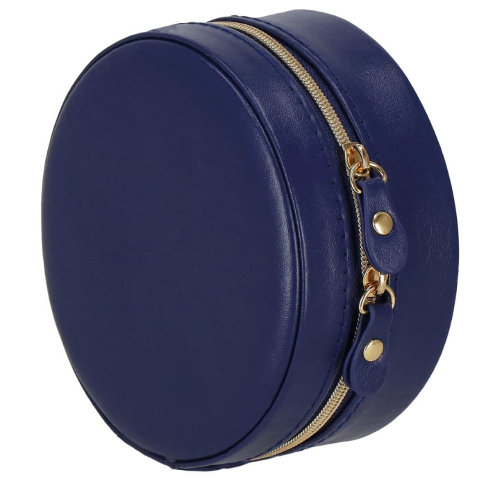 (DL) Cutie depozitare si organizare bijuterii, MDF, piele ecologica, 11 x 5cm, albastru marin [13]