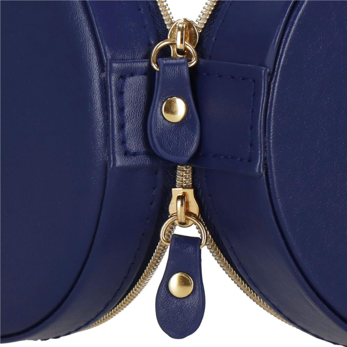 (DL) Cutie depozitare si organizare bijuterii, MDF, piele ecologica, 11 x 5cm, albastru marin [19]