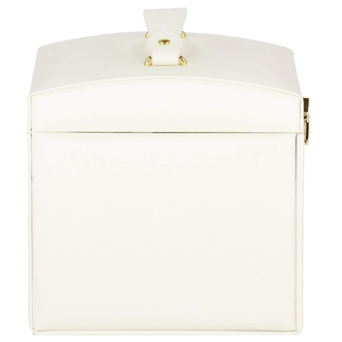 (DL) Cutie depozitare si organizare bijuterii, MDF, piele ecologica, 17,5 x 12 x 13,5 cm., crem [34]