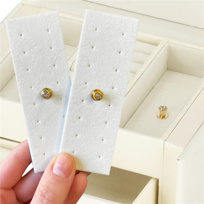 (DL) Cutie depozitare si organizare bijuterii, MDF, piele ecologica, 17,5 x 12 x 13,5 cm., crem [15]