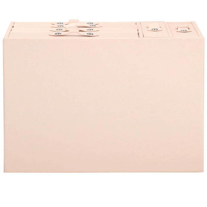 (DL) Cutie depozitare si organizare bijuterii, piele ecologica + velur, 26 x 22 x 18 cm, roz [15]