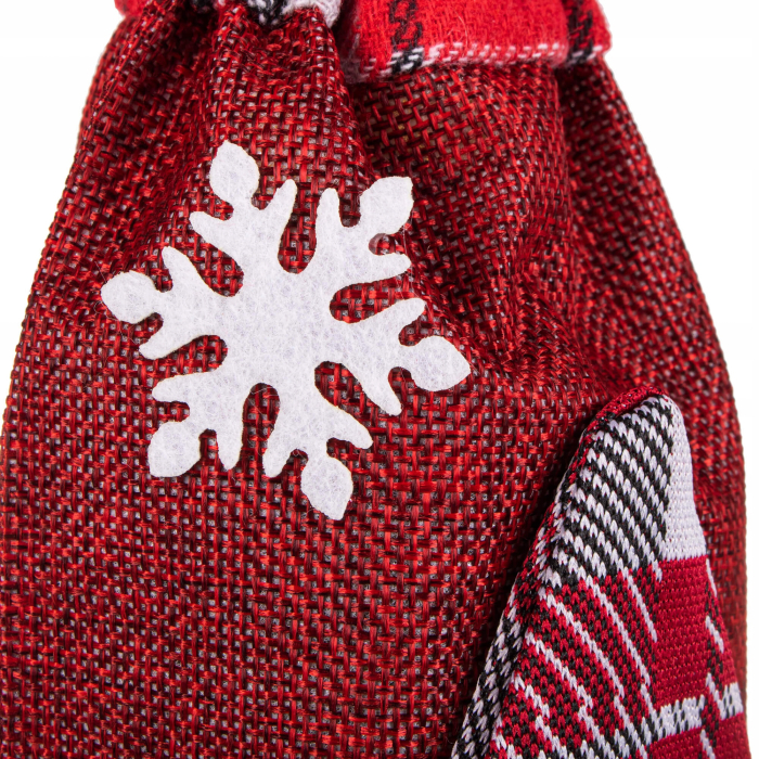 (DL) Decoratiune Craciun, husa model gnom pentru sticle, 29cm, rosu [5]