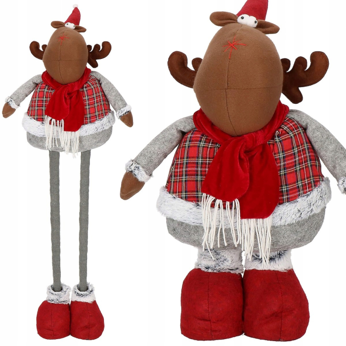 (DL) Figurina Craciun, Ren, picioare telescopice, inaltime extensibila 55-95cm [5]