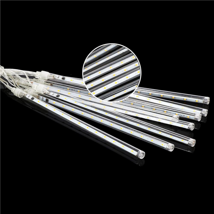 (DL) Instalatie de Craciun, 8 tuburi, 30cm, 144 LED, ploaie de meteoriti, galben [9]