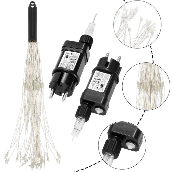 (DL) Instalatie lumina decorativa STAR cu 100 LED-uri, diametru 40cm, telecomanda, iluminare alba [6]