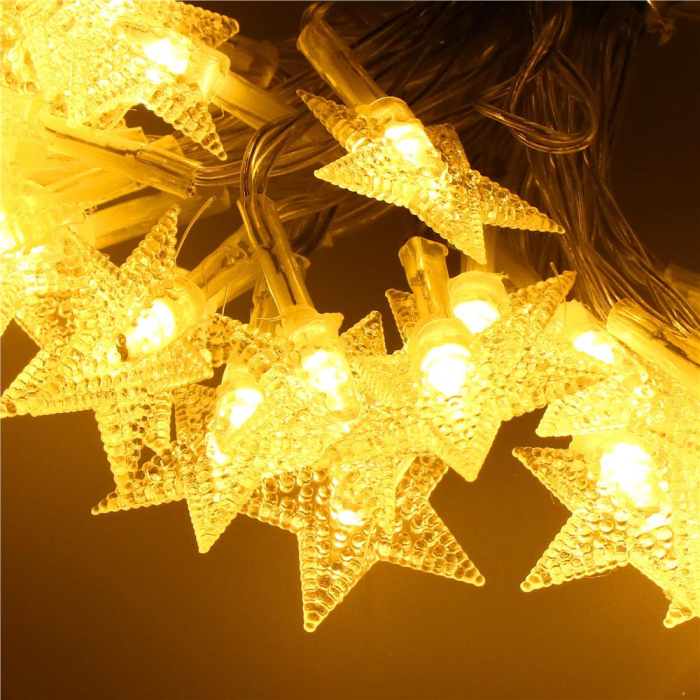 (DL) Instalatie stelute luminoase pentru gradina, 5 metri, 50 LED-uri, cu baterii, galben [9]