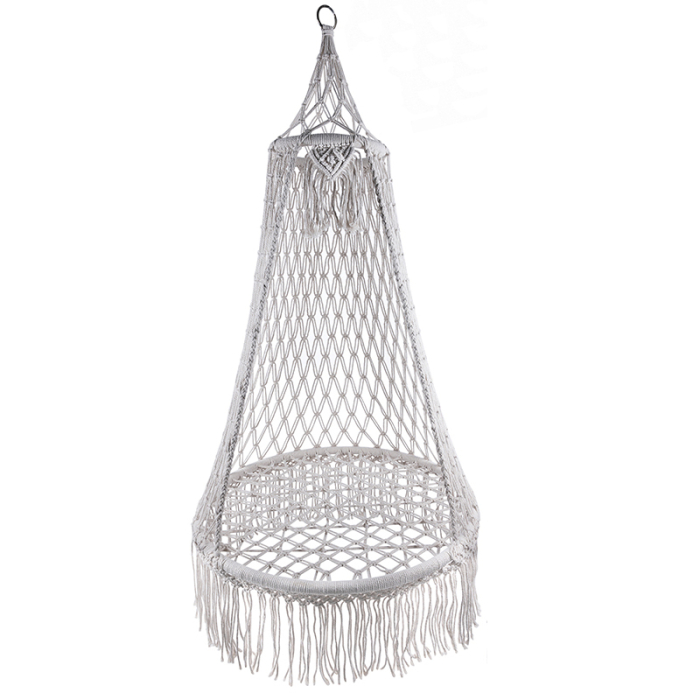 (DL) Scaun rotund tip leagan suspendat, model cuib, 80x140cm, maxim 120kg, bej [1]