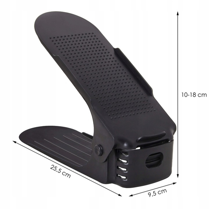 (DL) Set 10 organizatoare pentru pantofi regalabile, plastic, culoare negru [10]