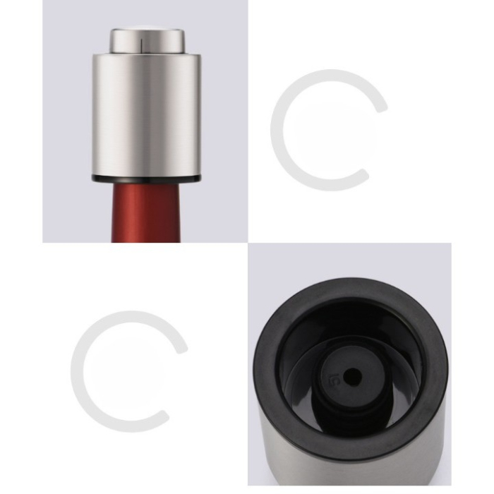 Dop de Etansare a Sticlei de Sampanie, , Data Etansare, Reutilizabil, Usor de Depozitat si Folosit, 4.5 x 4.5 x 8 cm, Gri [4]