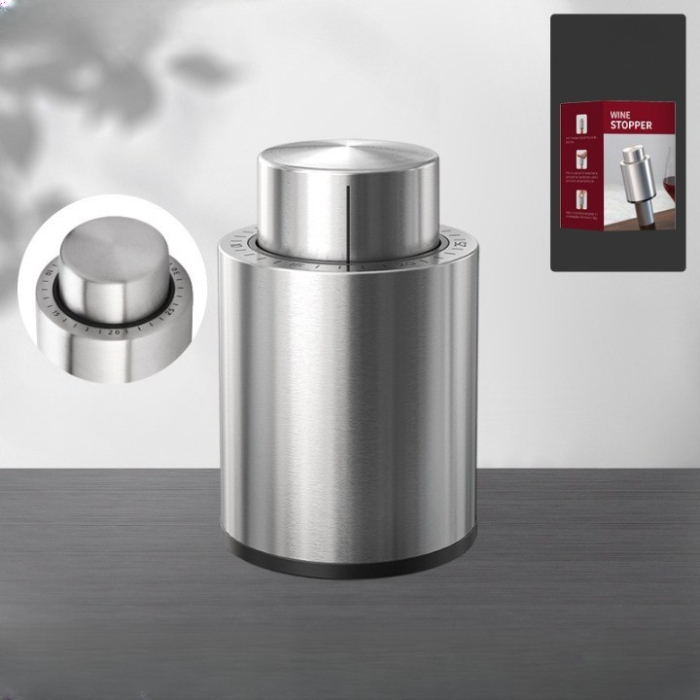 Dop de Etansare a Sticlei de Sampanie, , Data Etansare, Reutilizabil, Usor de Depozitat si Folosit, 4.5 x 4.5 x 8 cm, Gri [5]