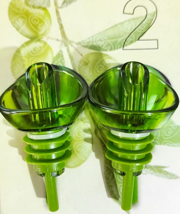 Set 2 Dopuri din PVC pentru Sticle de Ulei Masline si Ulei Floarea Soarelui, Model Premium Universal, Verde [3]