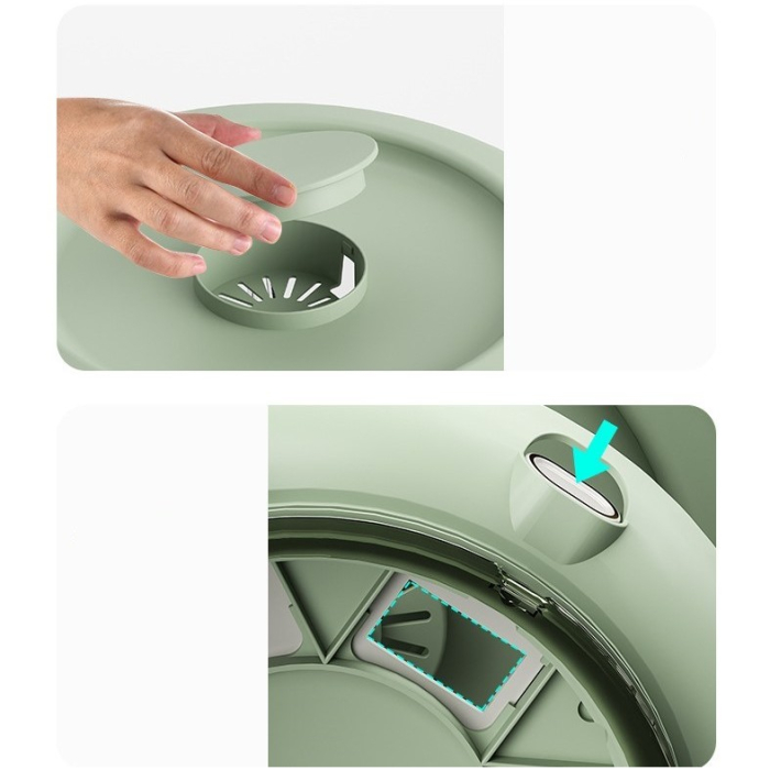 Dozator Etajat de Cereale , Rotativ 360, 6 Compartimente, Capacitate 10L, Cofraj Special pentru Oua, Vas pentru Scurgerea Cerealelor, 35x27.5 cm, Verde [11]