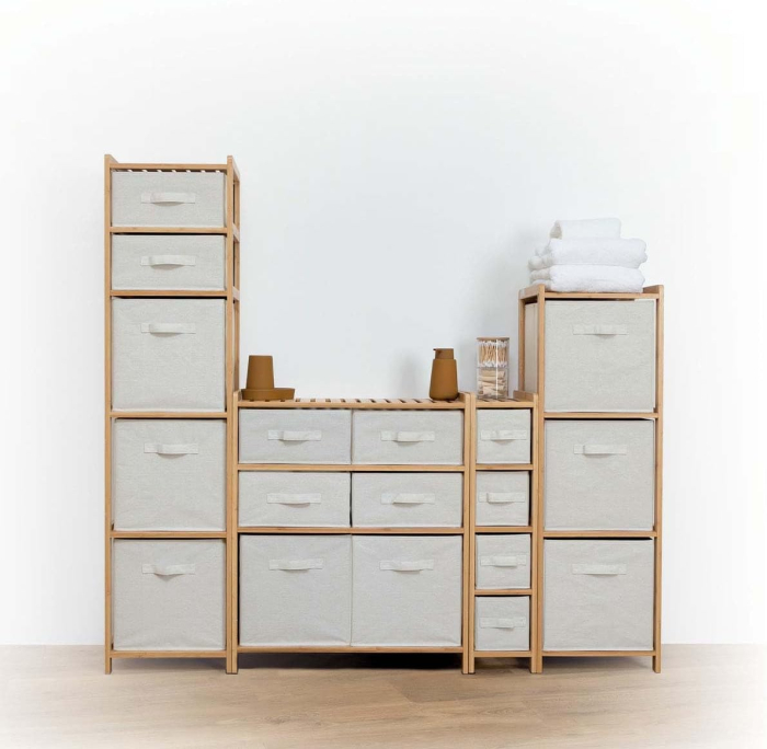 Dulap 5Five Tidy Box cu 5 rafturi, bambus, 35x33x144 cm, natur [3]