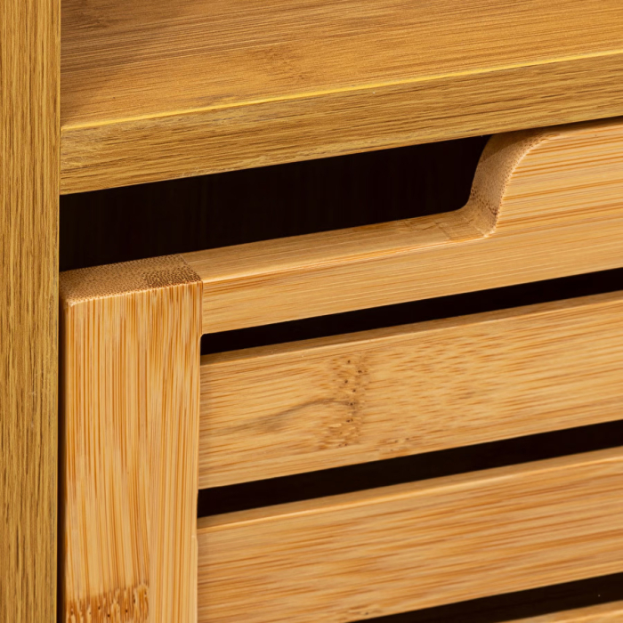 Dulap baza 5Five Sicela cu rafturi, bambus si MDF, 33x28x80 cm, natur [3]