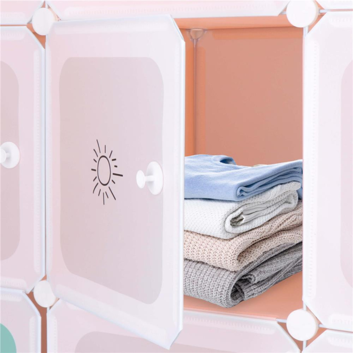 Dulap copii, modular cu 9 compartimente, PVC, 110x110x37 cm, multicolor [19]