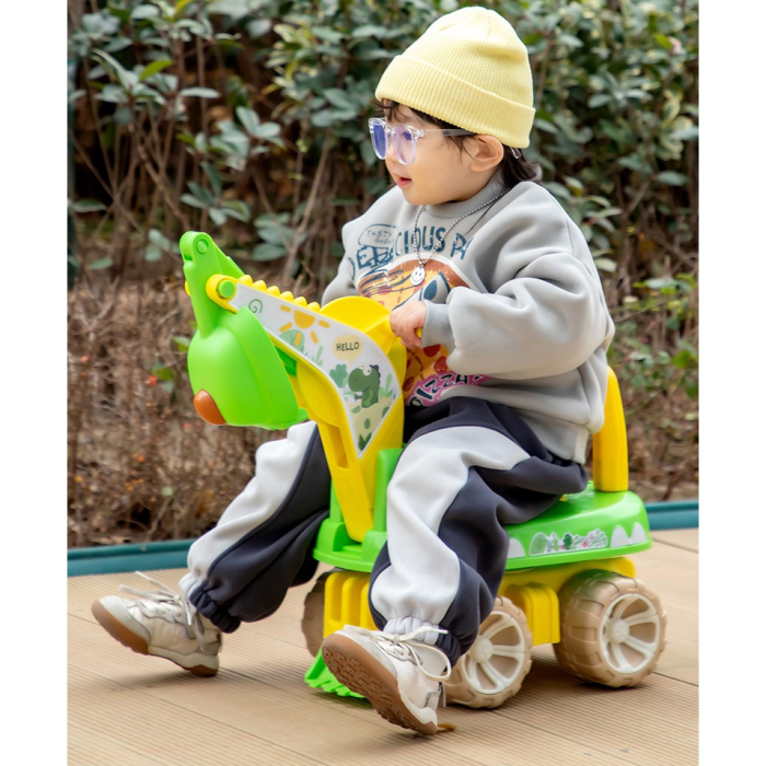 Excavator pentru Copii, , 1-3 Ani, Greutate Portanta 30 kg, Muzica si Lumini, Rotatie 360 Grade, 45 x 31 x 35 cm, 4 Roti, Verde [4]