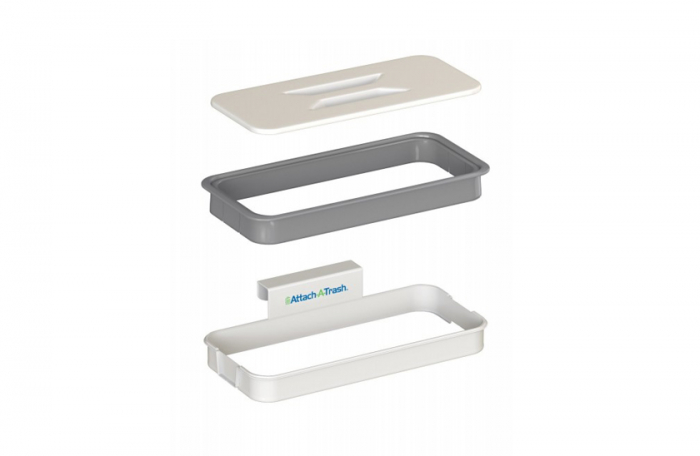 Suport pentru Sac sau Punga de Gunoi, Mic si Ergonomic, cu Prindere pe Usa sau Sertar, Premium, Alb [7]