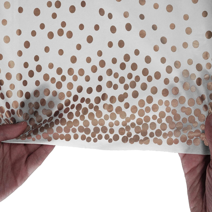 Fata de Masa, , din PEVA, Imprimeu Buline, 137 x 274 cm, Impermeabila, Fara Pete, Curatare Rapida, Maro [3]