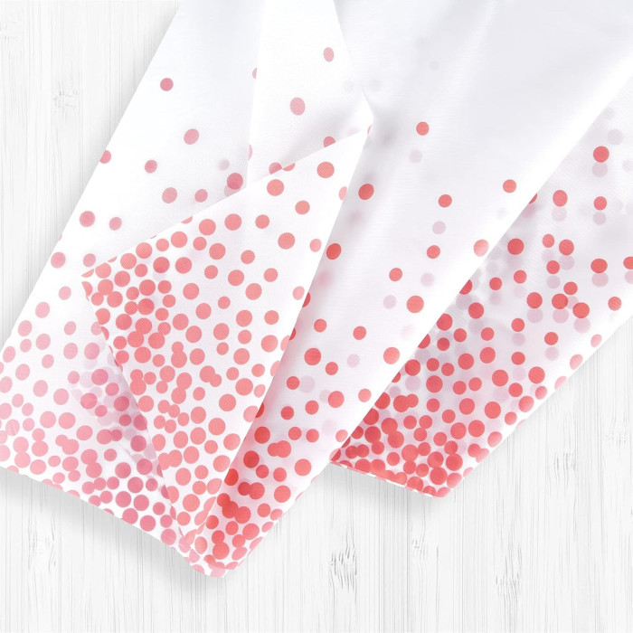 Fata de Masa, , din PEVA, Imprimeu Buline, 137 x 274 cm, Impermeabila, Fara Pete, Curatare Rapida, Roz [3]